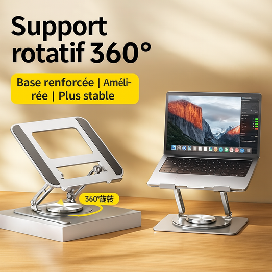 Support Rotatif 360° en Aluminium – Stable, Silencieux et Ultra Résistant